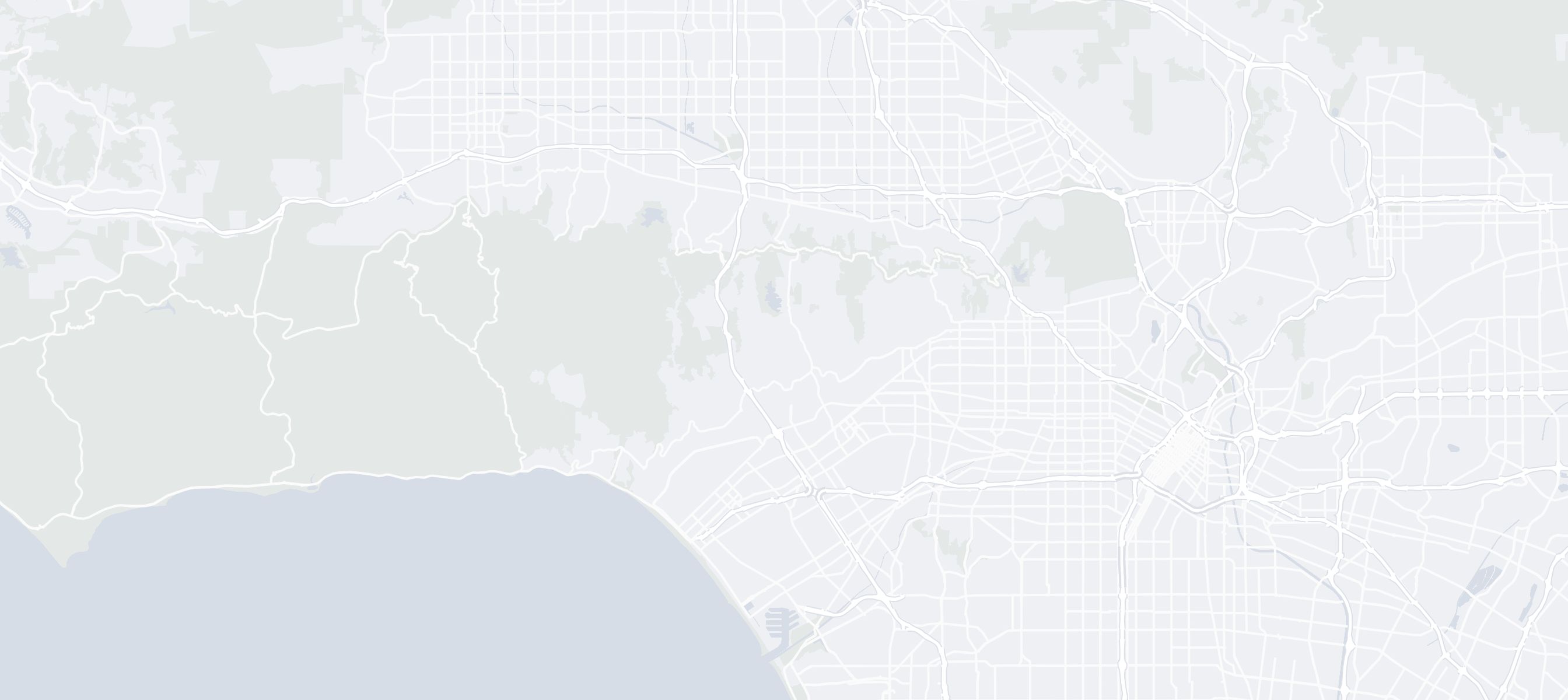 Map of Los Angeles, from Santa Monica to Pasadena and Burbank to Downtown